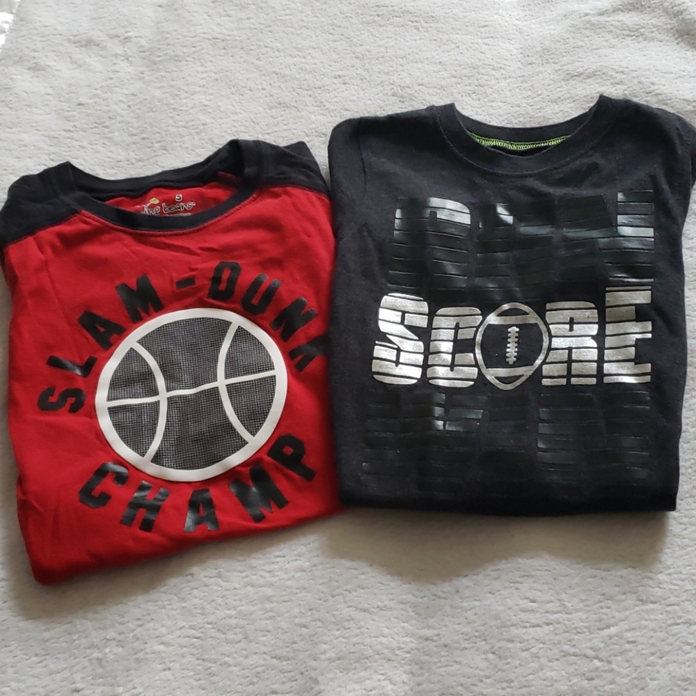 Lot of 2 -Boys Jumping Beans L/S Sports Tee Bundle